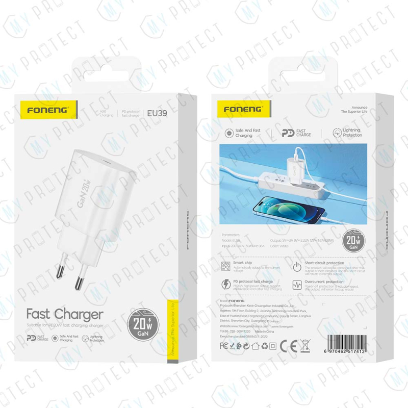 Chargeur USB-C GAN 20W Foneng EU39