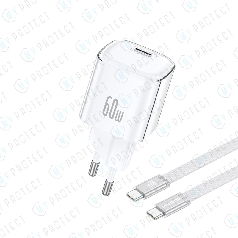 Chargeur USB-C GaN 60W + Câble USB-C / USB-C Foneng Max40